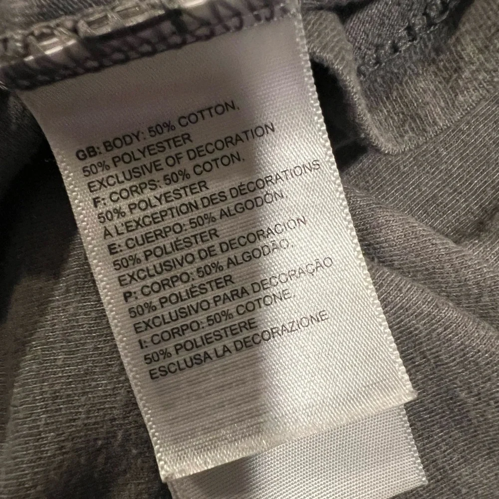 The North Face Gray Tee with Blue and Red Logo